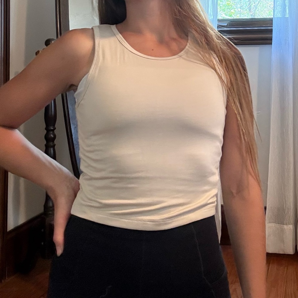 Women's Cream Sleeveless Top